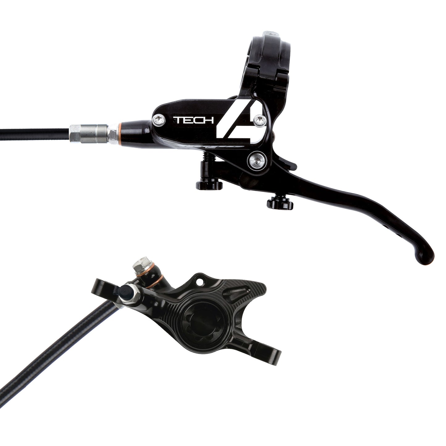 Hope Tech 4 X2 Disc Brake and Lever Set - Front Hydraulic Post Mount Black