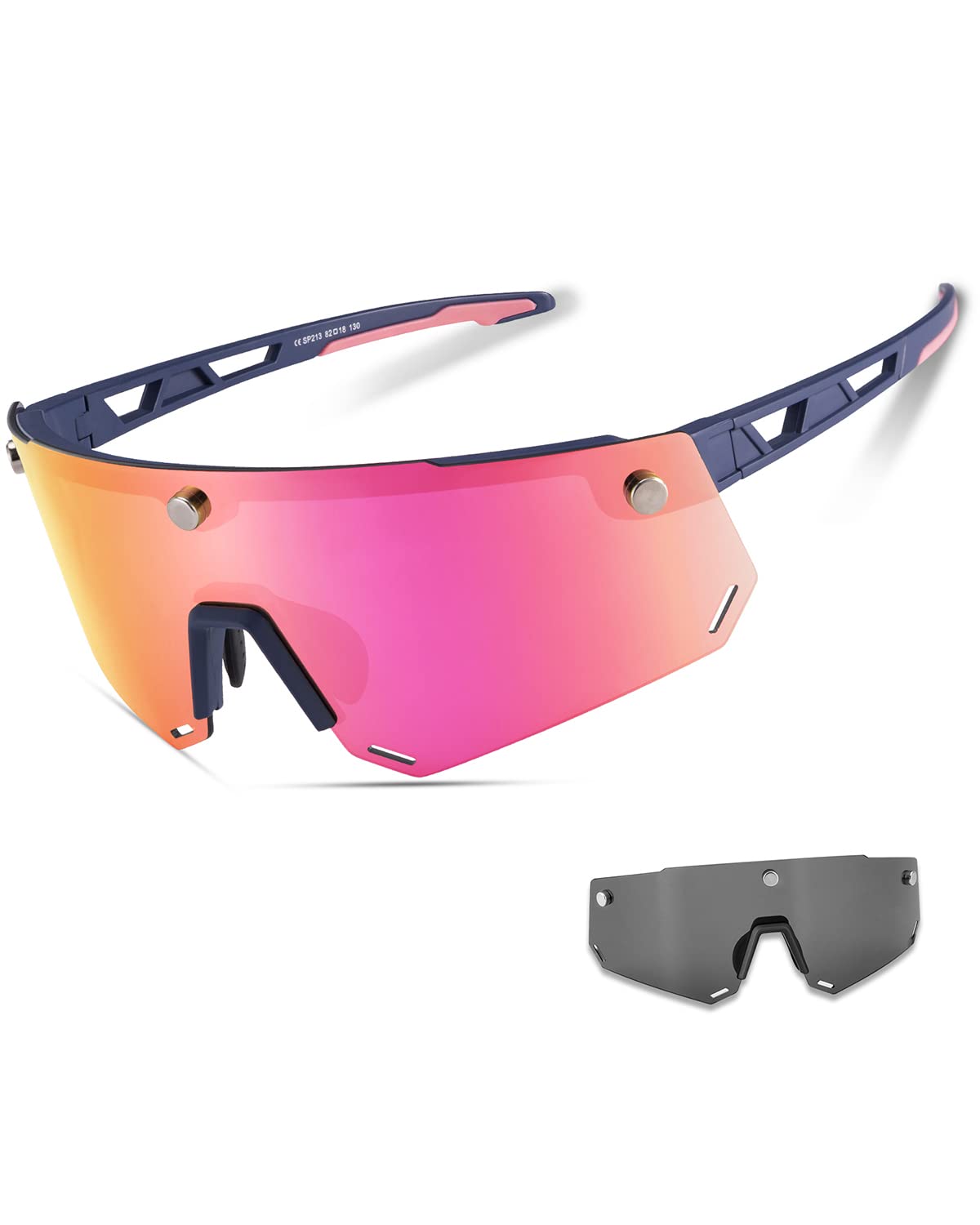 Unisex Polarized Cycling Glasses with 2 Replaceable Lenses