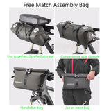 ROCKBROS 12L-20L Waterproof Bikepacking Handlebar Bags with 2 Dry Packs for Bikes