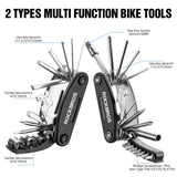 ROCKBROS Bike Foldable Repair Kit 16-in-1 Multi-Function Portable Allen Wrench and Tire Lever
