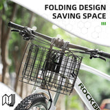 ROCKBROS Sturdy Folding Bike Basket Easy Install for Scooter, Mountain Bike Beach Cruiser