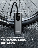 ROCKBROS A8 Electric Bike Pump 150 Psi Inflator Portable Air Compressor 2*2600 mAh