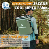 ROCKBROS Soft Cooler Waterproof 36 Can Insulated Leak Proof Soft Backpack