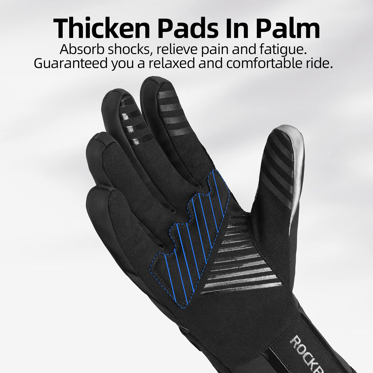 ROCKBROS Winter Gloves for Men Full Finger Touchscreen Cycling Gloves for Hiking Motorcycle