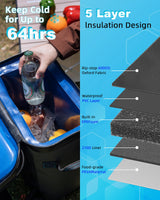 ROCKBROS Backpack Cooler 36 Can Insulated Portable Cooler Waterproof Soft Cooler
