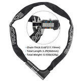 ROCKBROS 3.2FT Heavy Duty Bike Chain Lock Anti-Theft Security Lock Resettable Combination 2 Keys