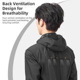 ROCKBROS Men's Waterproof Cycling Rain Jacket with Hood, Lightweight Reflective