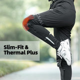 ROCKBROS Cycling Leg Warmers Thermal Fleece Windproof Compression Knee Sleeves for Men Women