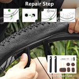 ROCKBROS Bike Tool Kit with Tire Pump, Multi-Function Tool, Patches, Portable Repair Bag