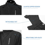 ROCKBROS Men's Windproof Cycling Jacket, Quick-Dry Lightweight Breathable MTB Jacket