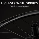 ROCKBROS 700c Carbon Fiber Disc Rim 38/50/65 mm  1.6-1.7 kg Clincher Wheelset