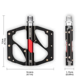 ROCKBROS MTB Pedals Platform Bike Pedal Aluminum 9/16" Bicycle Pedal Non-Slip Lightweight Flat Pedals for BMX Road Mountain Bikes