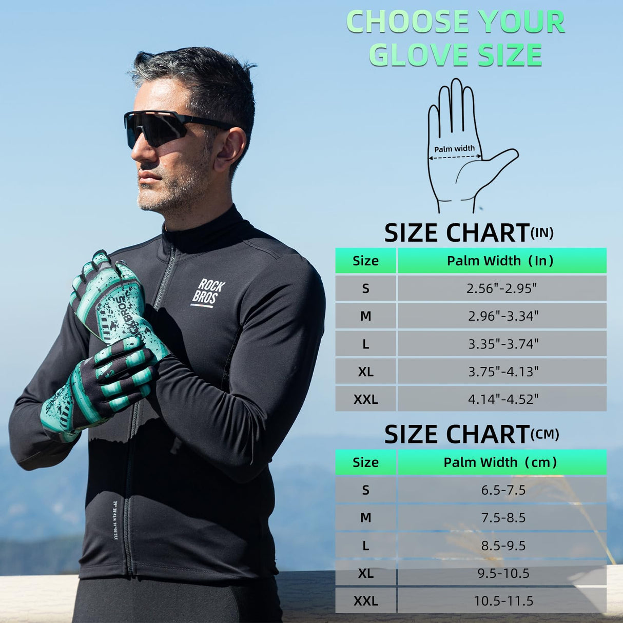 ROCKBROS Winter Cycling Gloves Men’s Thermal Windproof Full Finger MTB Gloves