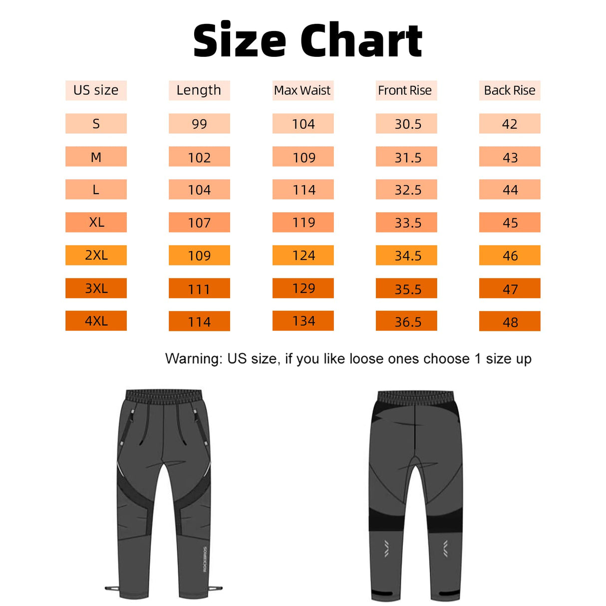 ROCKBROS Winter Cycling Pants for Men Thermal Windproof Mountain Bike Running Pants