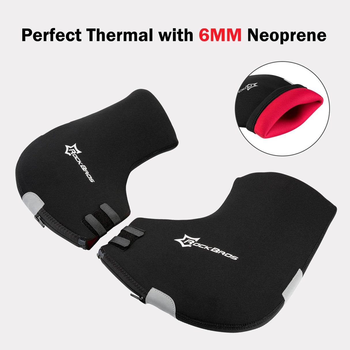 ROCKBROS Winter Bike Handlebar Mittens - Windproof Thermal Pogies for MTB