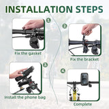 ROCKBROS Bike Phone Mount Bag 270°Rotatable Quick Release Bike Phone Holder Handlebar Bag