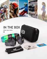 Unisex Polarized Cycling Glasses with 2 Replaceable Lenses