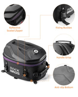 ROCKBROS Waterproof Tail Motorcycle Tail Rear Seat Bag 12.5L Storage Backpacks Hard Shell