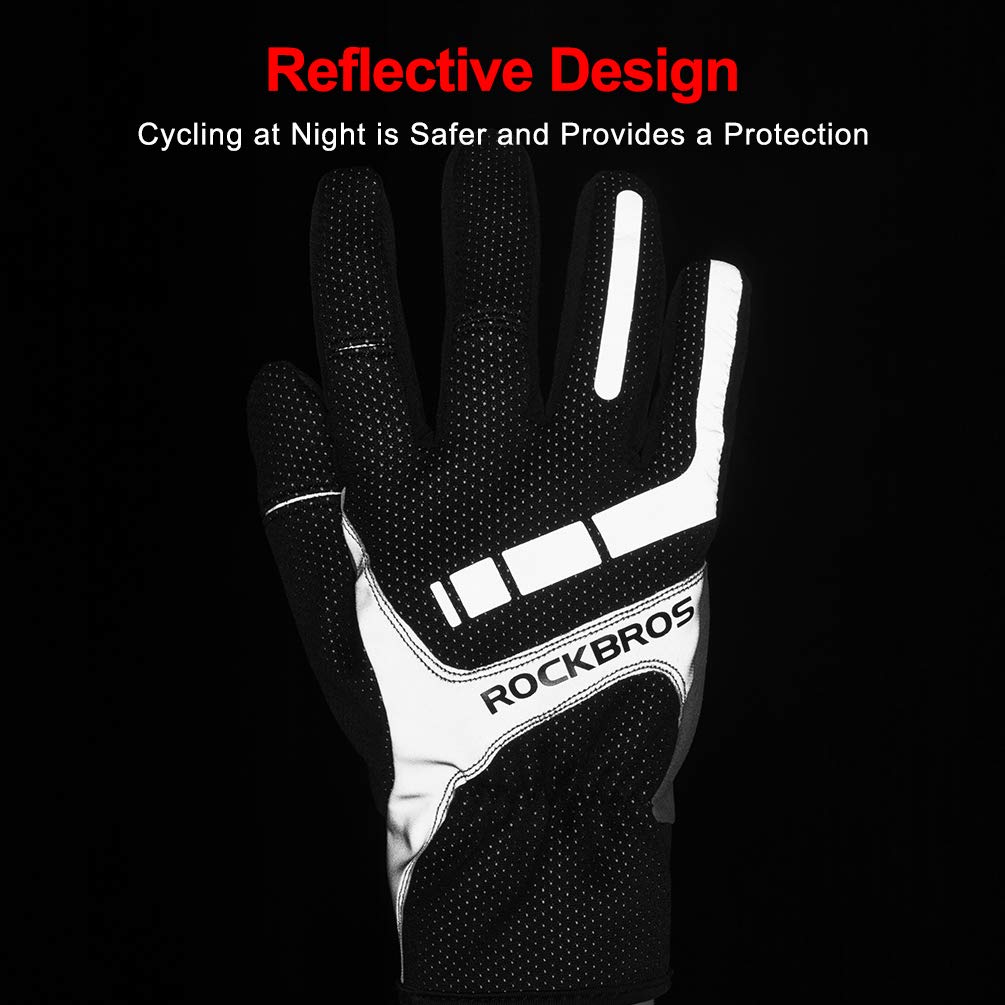 Fleece Full Finger Cycling Gloves, Motorcycle and Mountain Bike Gloves