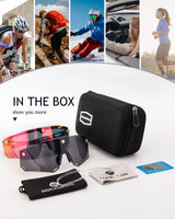 Unisex Polarized Cycling Glasses with 2 Replaceable Lenses