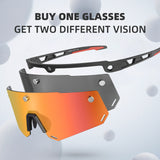 Unisex Polarized Cycling Glasses with 2 Replaceable Lenses