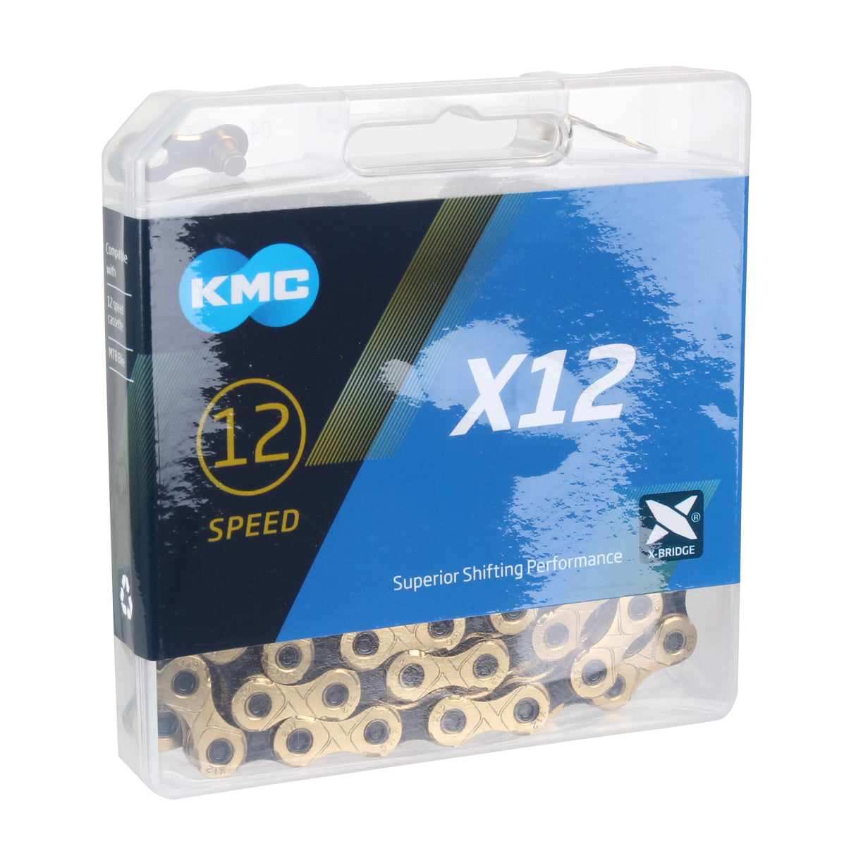 X-12 Ti-Nitride Coated 12sp Chain, Gold/Black