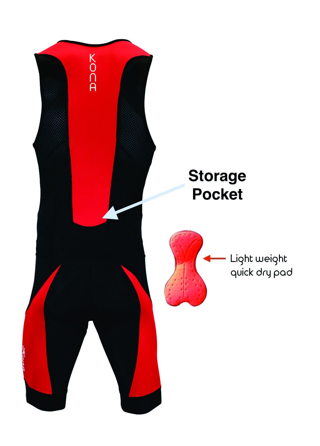 Men's Kona II Triathlon Race Suit with BONUS Race Belt