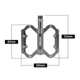 Lightweight Flat Platform MTB Pedals - Silver