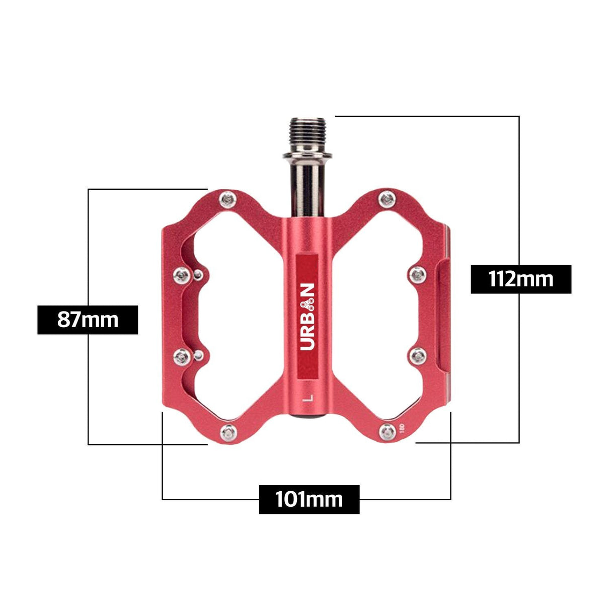 Lightweight Flat Platform MTB Pedals - Red