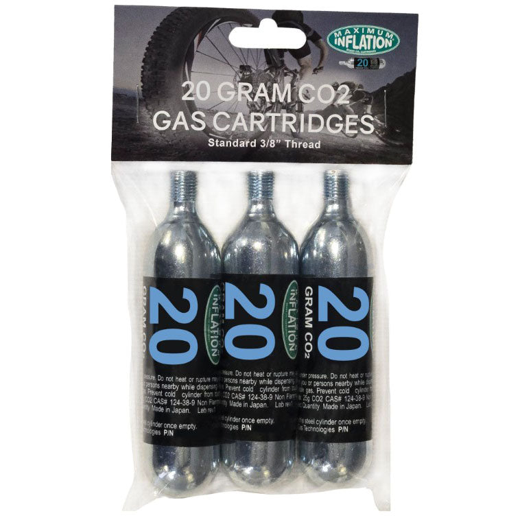 CO2 Cartridges, 3/8" threaded, 20g - 3 Pack