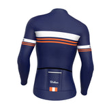 Men's Classic Blue Long Sleeve Jerseys / Bib Tights