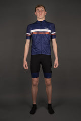 Men's Classic Blue Short Sleeve Jerseys / Bib Shorts