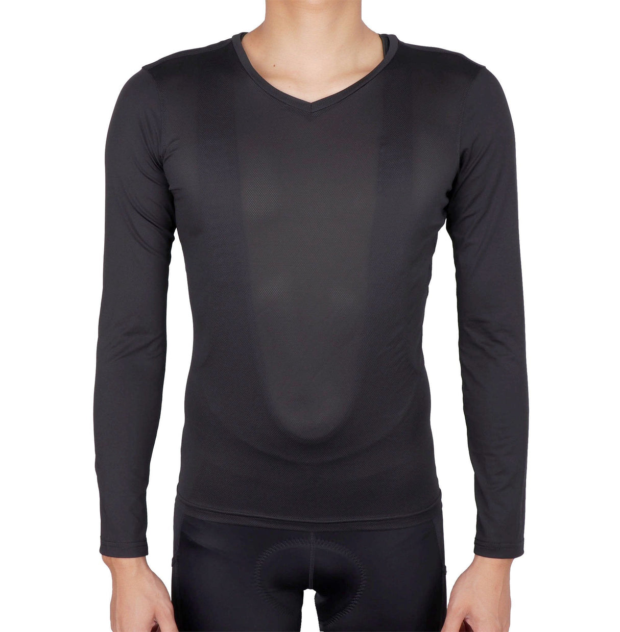 Men's Mesh Base Layer - Black Long Sleeve Cycling Undershirt