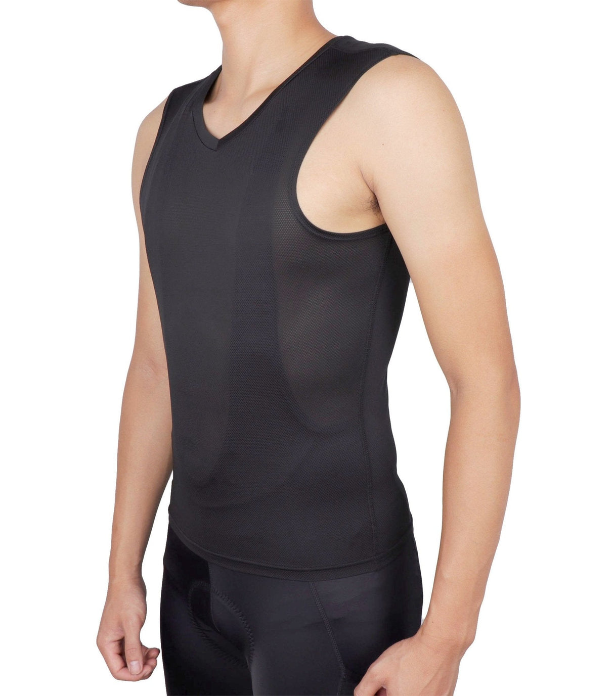 Men's Mesh Base Layer - Black Sleeveless Cycling Undershirt