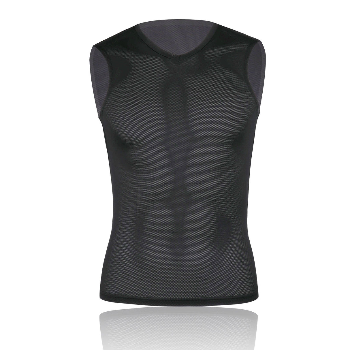 Men's Mesh Base Layer - Black Sleeveless Cycling Undershirt