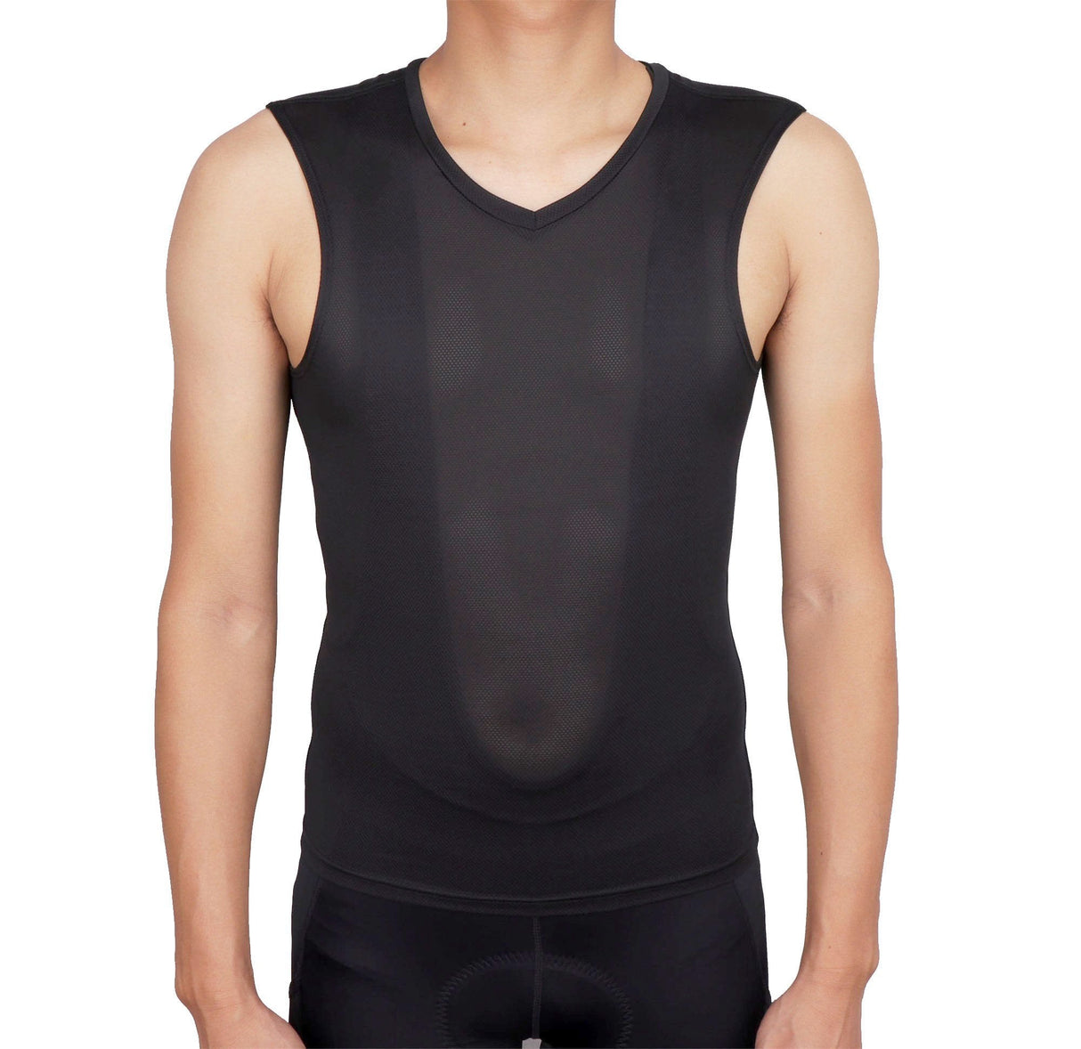 Men's Mesh Base Layer - Black Sleeveless Cycling Undershirt