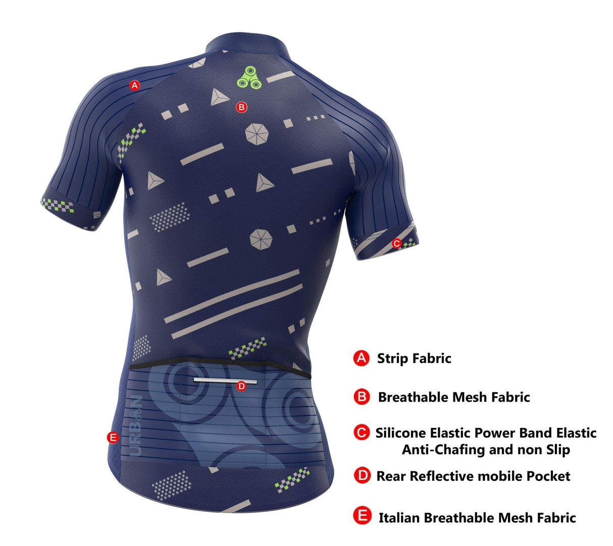 Men's Pro Urban Geo Short Sleeve Jerseys / Bib Shorts