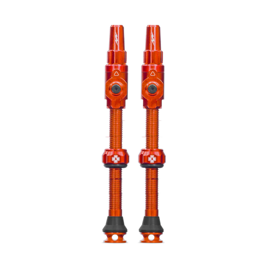 Big Bore Lite Tubeless Valve, 75mm, Pair - Orange  NLS