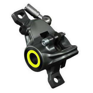 Magura MT8 SL Disc Brake Caliper - Front Rear Post Mount 2-Piston Gray/Red/YLW