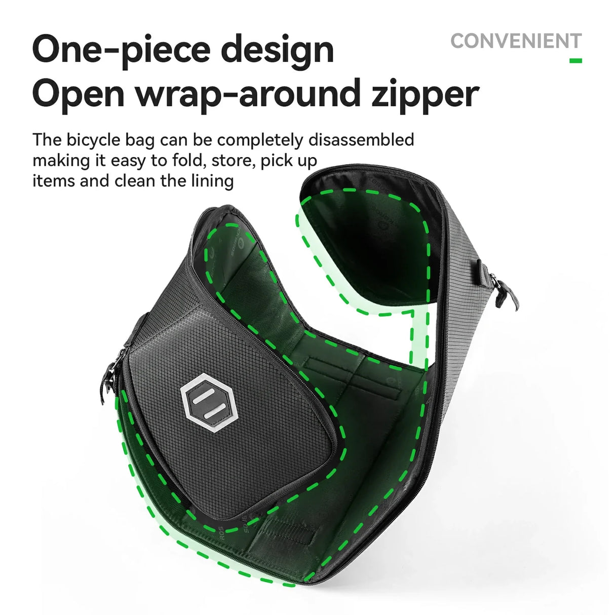 One-Piece Foldable 11L-15L Bike Rear Rack Bag