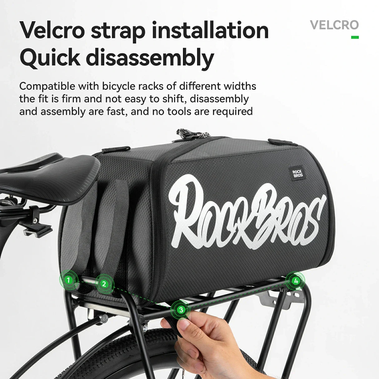 Bike Rear Rack Bag One-Piece Foldable 11L-15L