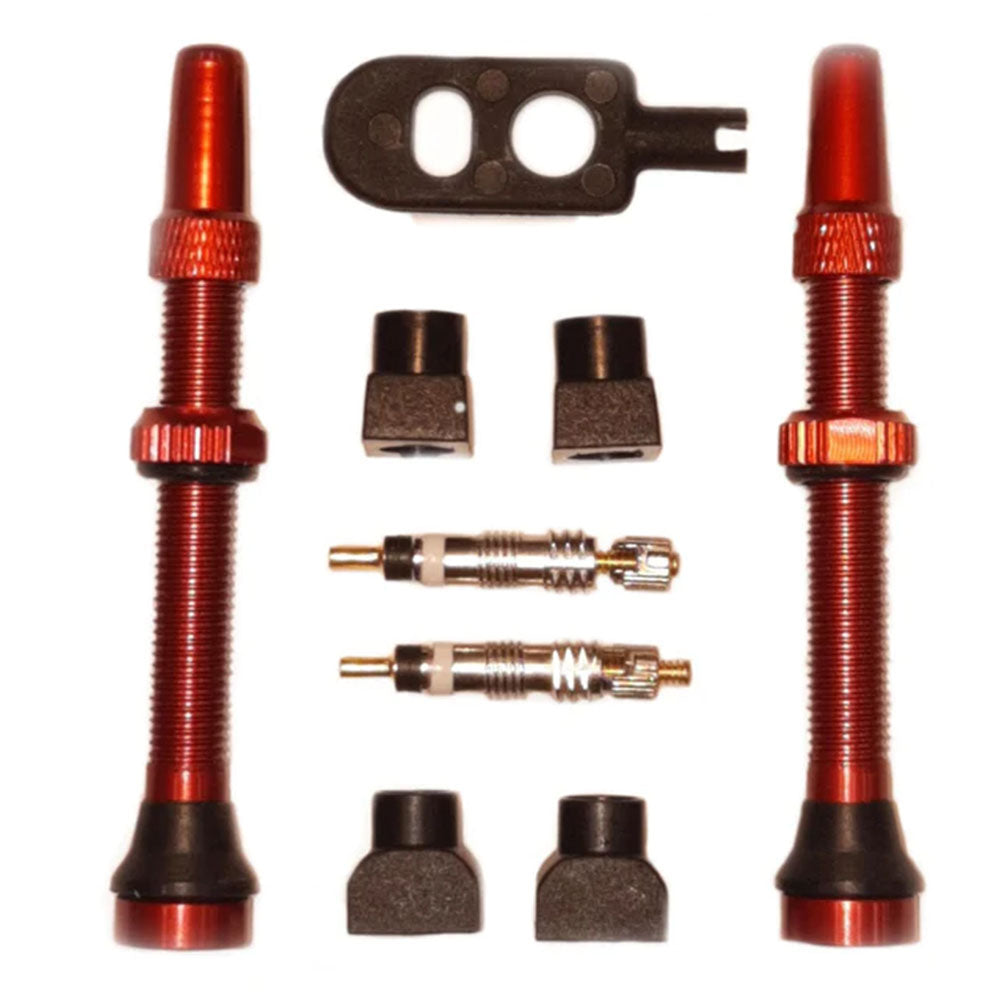 Black Ox Tubeless 40mm Valve Stem Kit Red