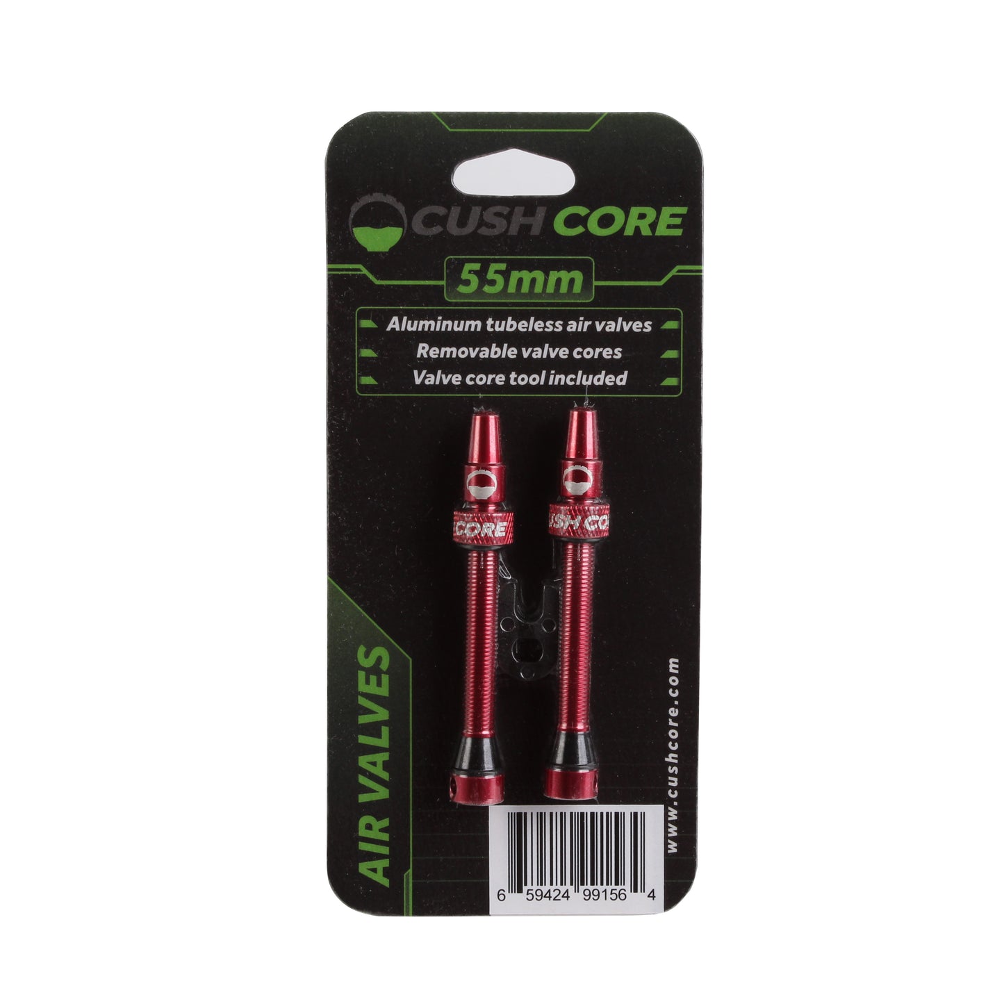 CushCore Tubeless Presta Valve Set - 55mm Red