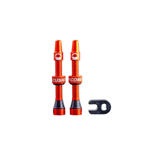 CushCore Tubeless Presta Valve Set - 44mm Orange