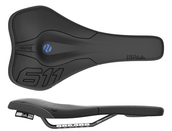 SQlab 611 Ergowave Ti rail 130* saddle blk