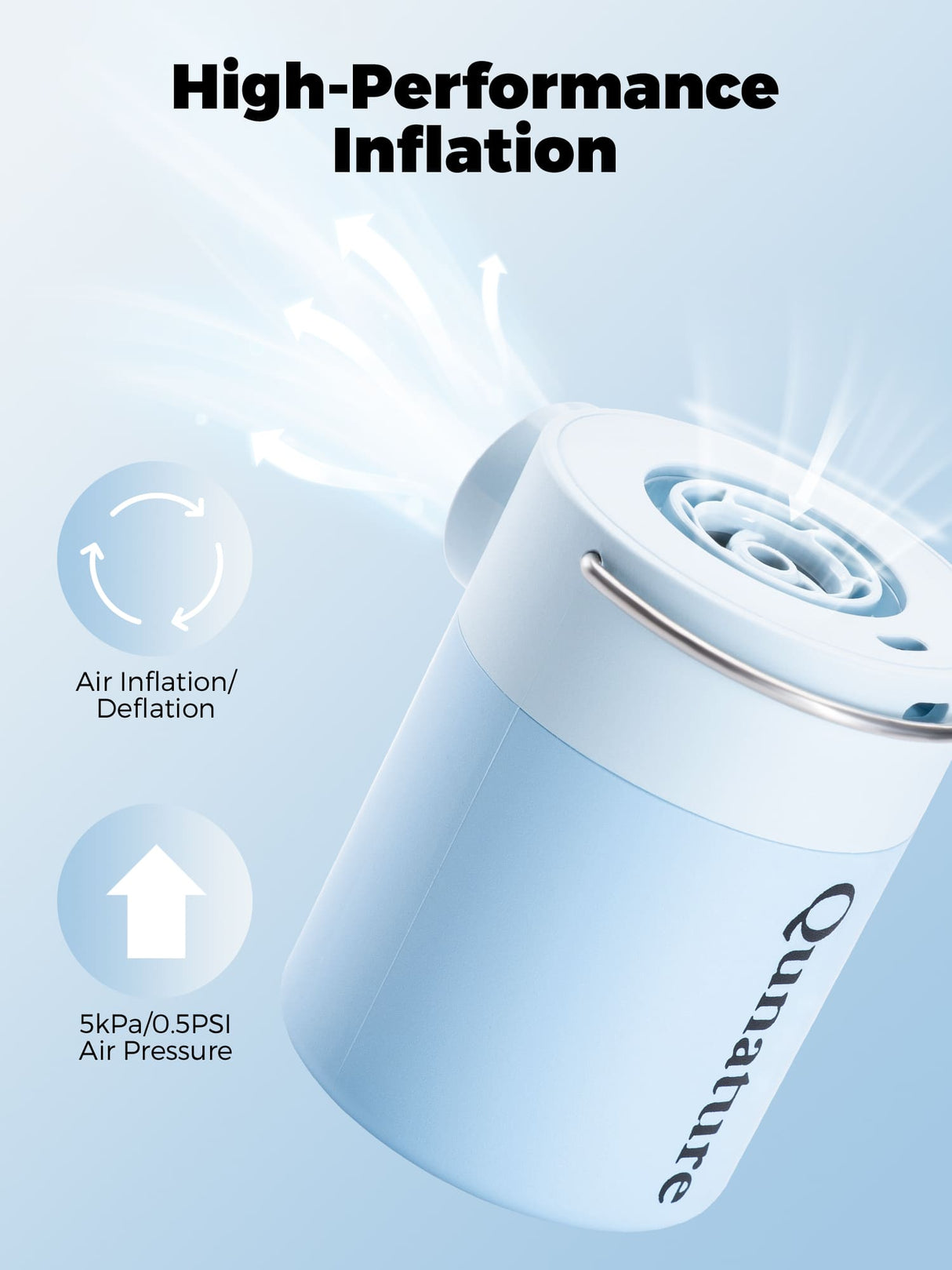 Qunature Mini Electric Air Pump for Camping & Outdoor Gear
