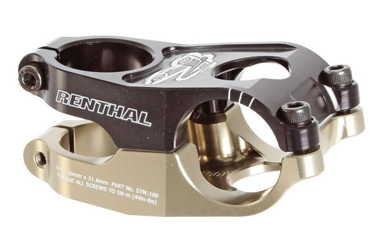 Renthal Duo Stem - 40mm 31.8 Clamp +/-10 1 1/8" Aluminum Black/Gold