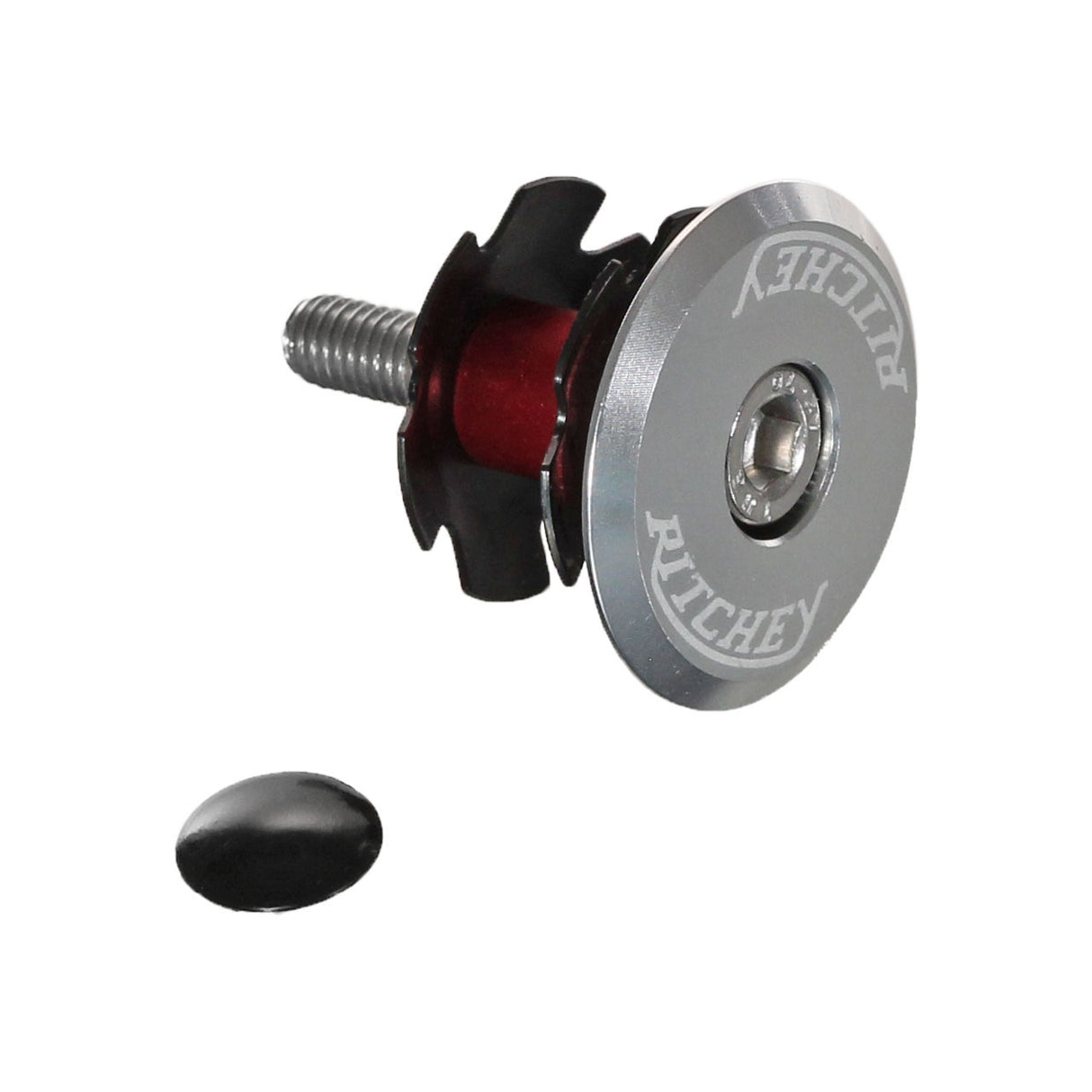 Headset Top Cap With Bolt, Classic Silver, 1-1/8"