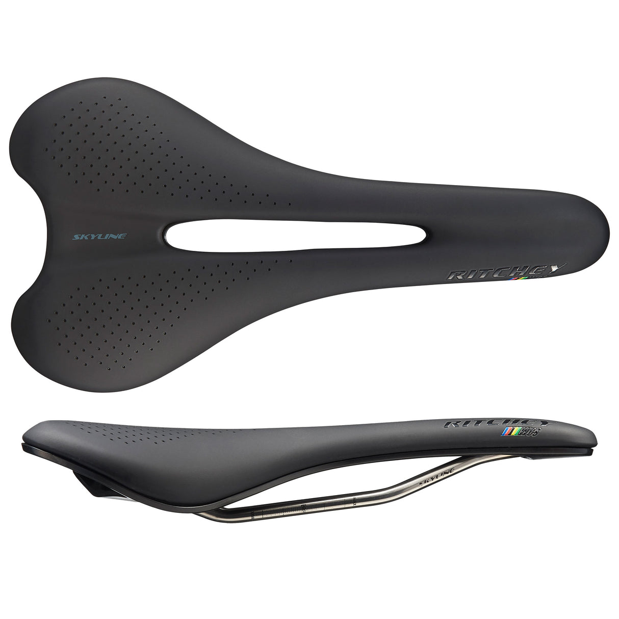 Skyline WCS Saddle, Stainless Rail, 145mm Width, Black