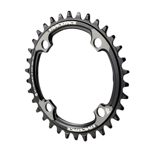 RaceFace 1x 104 BCD Hyperglide+ Chainring - 34t 104 BCD 4-Bolt Requires Shimano 12-speed Hyperglide+ Chain 7075 Aluminum BLK